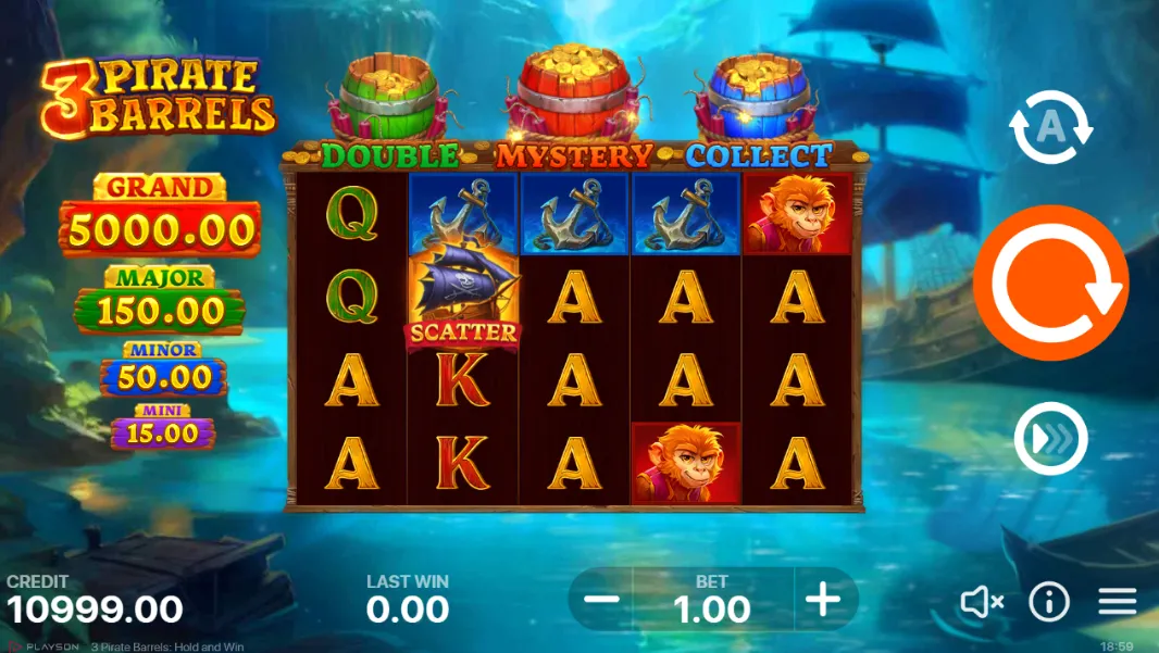 3 Pirate Barrels Slot